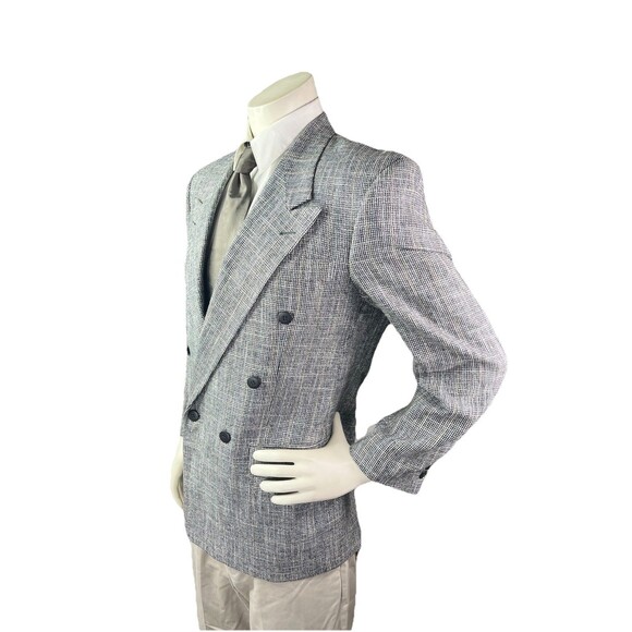 Vintage Bachrach Blazer 38R Double Breasted Prince of Wales Check - Picture 4 of 12